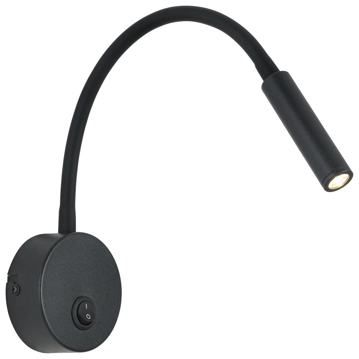 LED Falilámpa Huoim - fekete, Konventionell, műanyag/fém (3/8/46cm) - Mömax