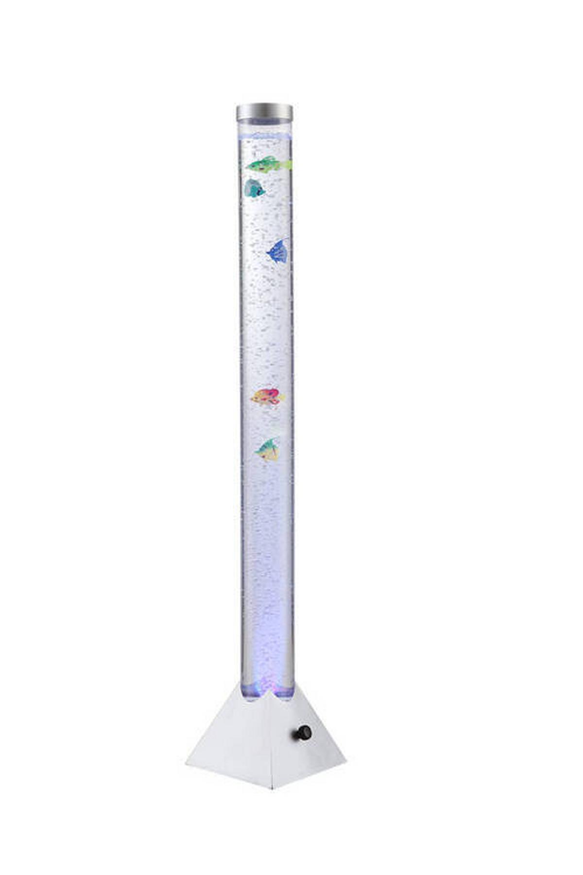 LED-Stehleuchte Mendoza in Silberfarben max. 0,06 Watt - Klar/Silberfarben, Trend, Kunststoff (21,5/21,5/120cm) - Globo