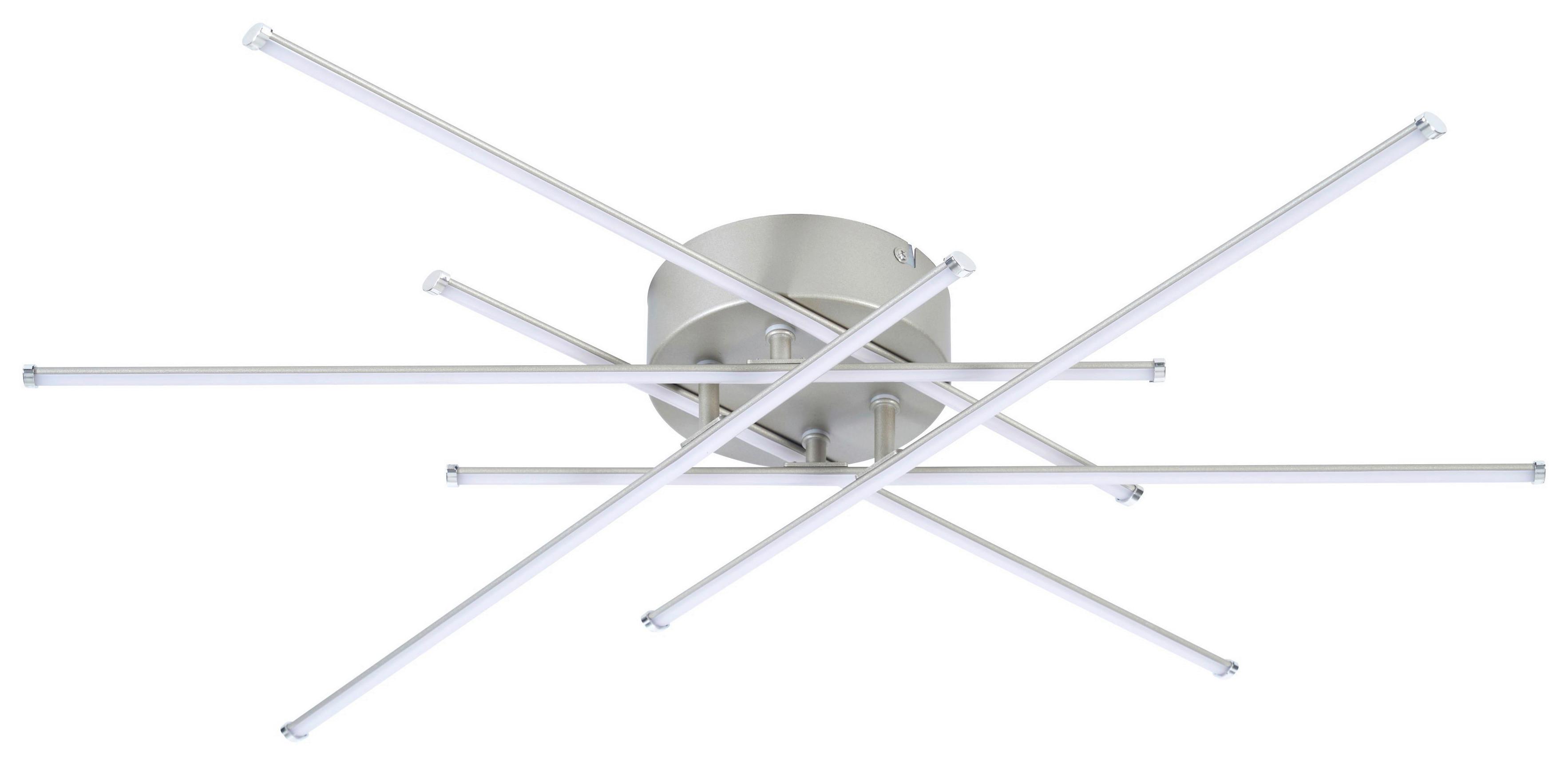 LED-TAKLAMPA SPICE - nickelfärgad, Modern, metall/plast (67/67/9cm) - Mömax