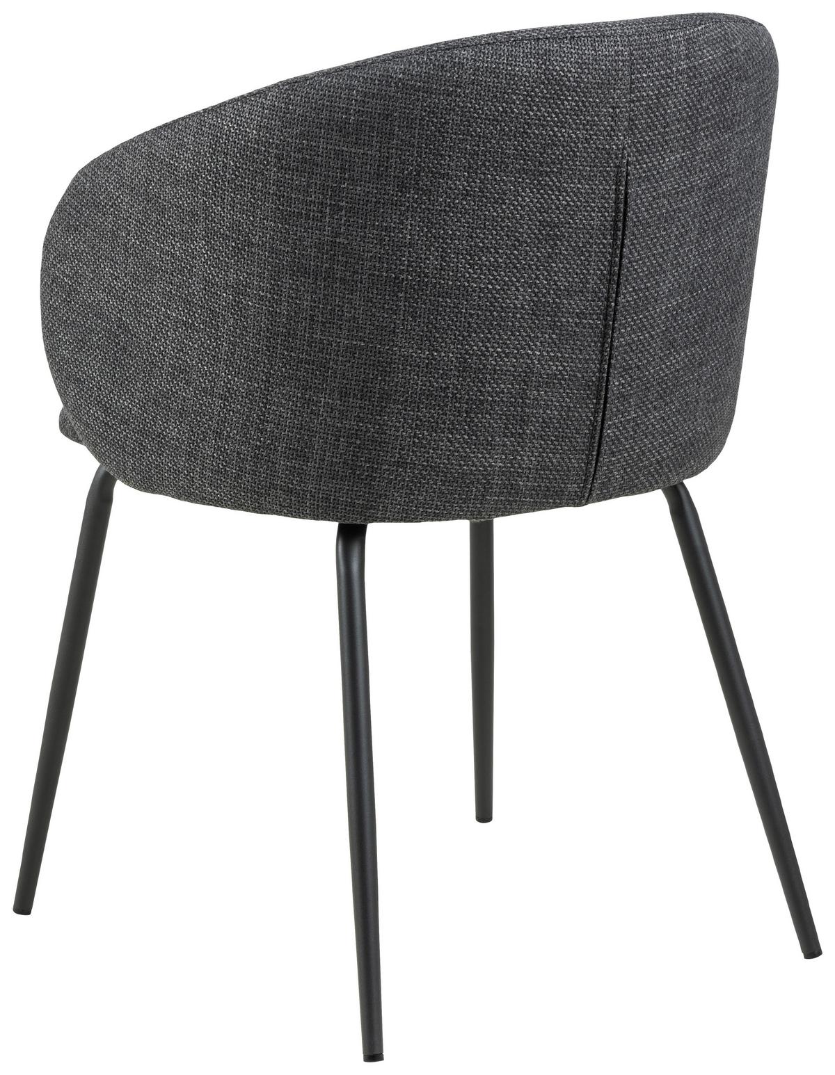 KRZESŁO Z PODŁOKIETNIKAMI ELEANOR - ciemnoszary/czarny, Trend, metal/tkanina (56/80,5/54,5cm) - MID.YOU