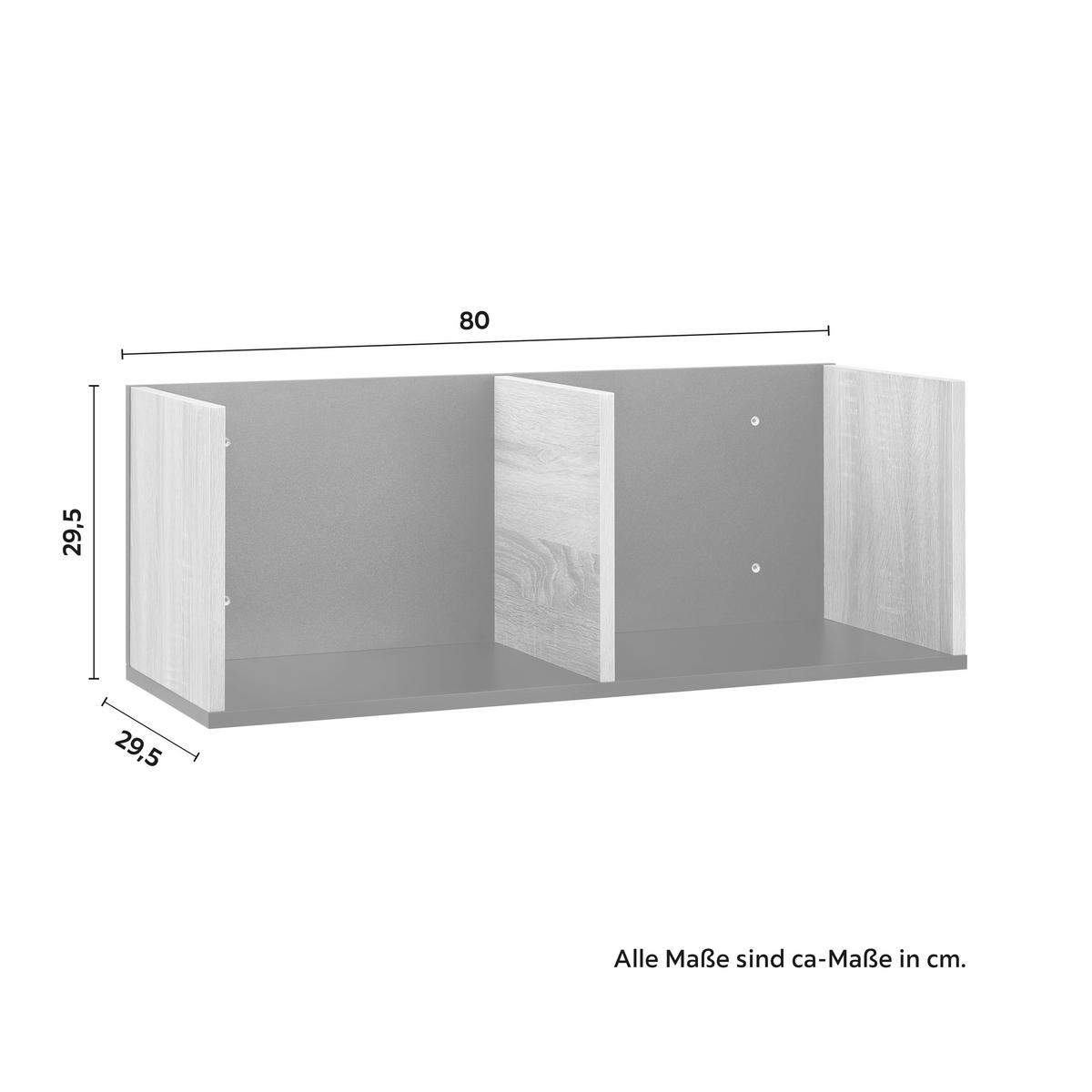 Wandregal Lori Natur/Schwarz MDF - Schwarz/Naturfarben, MODERN (80/29,5/29,5cm) - Bessagi Home