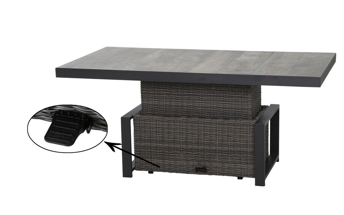 Loungegarnitur Corido Grau - Grau, Basics, Keramik/Kunststoff (72/206/103cm) - Siena Garden