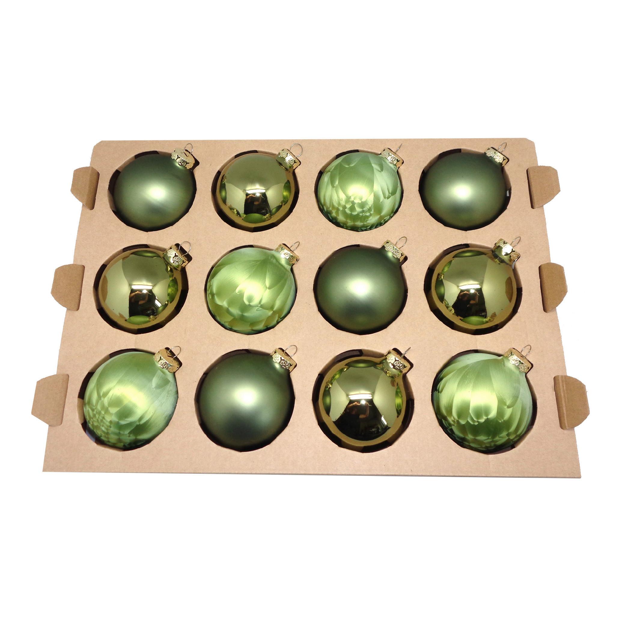 ZESTAW BOMBEK CHOINKOWYCH 812-2042-900 - zielony, Basics, szkło (8cm) - X-Mas