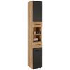 HÖGSKÅP CALVI -EXKLUSIV- - grå/svart, Modern, trämaterial/plast (30/190/30cm) - Mömax