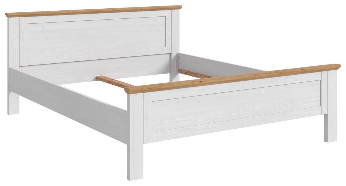 Bett VERONA Weiß ca. 180x200 cm MDF - Lärchefarben/Eiche Artisan, ROMANTIK / LANDHAUS, Holzwerkstoff (180/200cm) - Livetastic