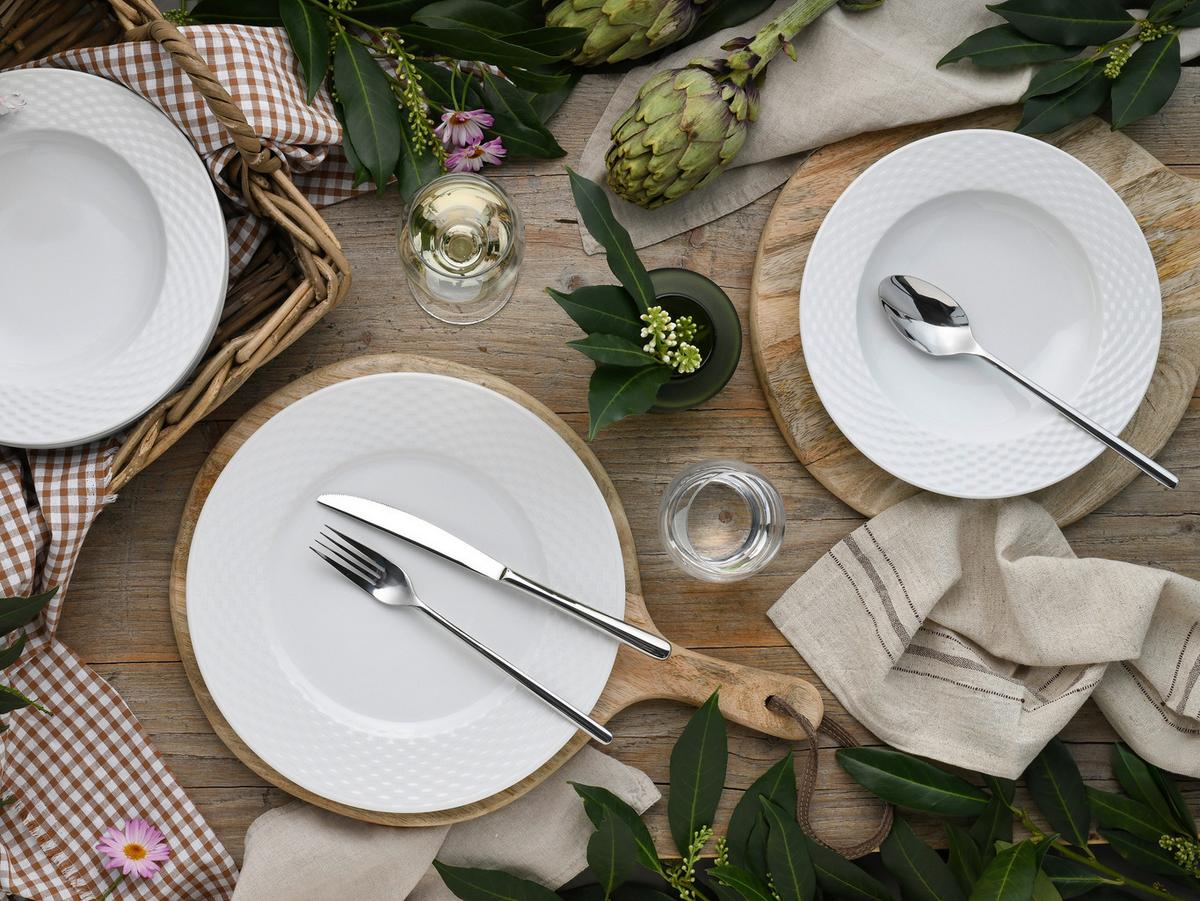 ZASTAWA STOŁOWA 24641, POLO BIAŁY - biały, Basics, ceramika - Creatable