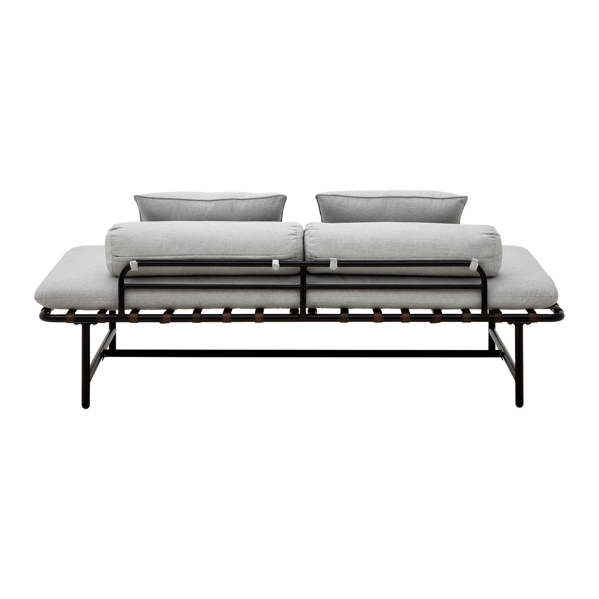 Gartenliege "Norah", inkl. Auflage/Kissen, Outdoorgewebe - Grau, Modern, Kunststoff/Textil (180/51/87cm) - Bessagi Garden