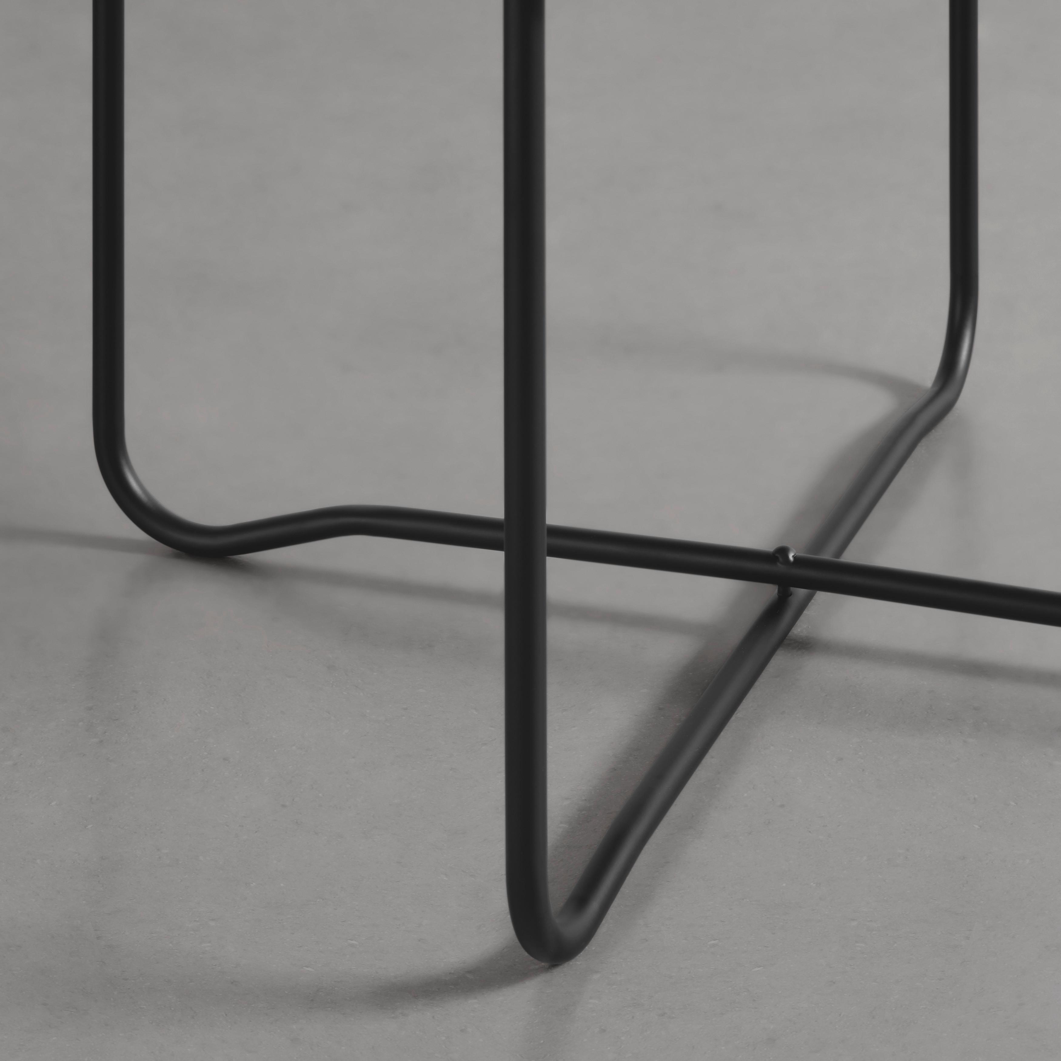 Masă auxiliară NOBILE - negru, Modern, sticlă/metal (37/42/37cm) - Premium Living