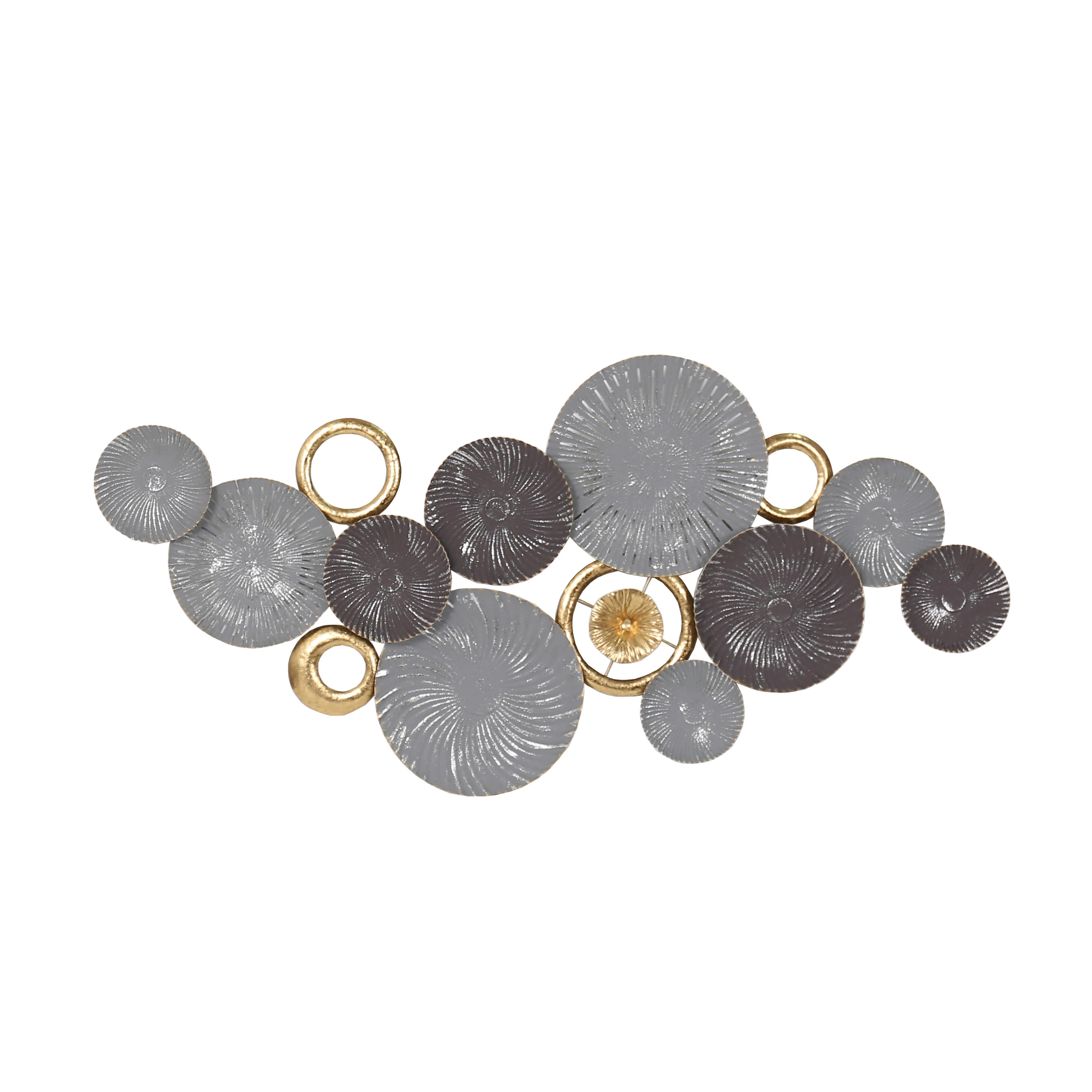 Wanddeko Juna in Grau/Goldfarben/Dunkelblau - Goldfarben/Dunkelblau, LIFESTYLE, Metall (115,5/57/4cm) - Mömax