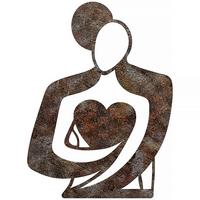 OBRAZ METALOWY RUSTY HUG - kolor brązu, Basics, metal (70/52cm)