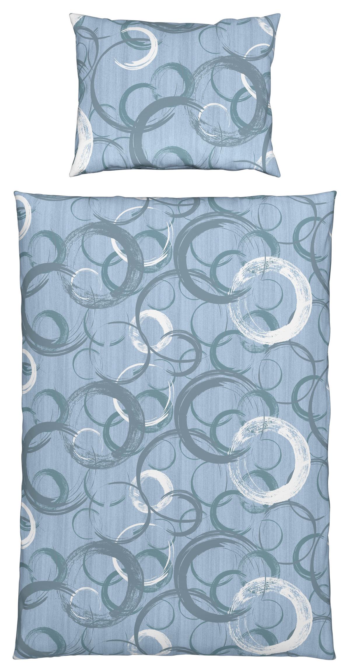 Bettwäsche New Circles Blau ca. 140x200cm - Blau, Textil (140/200cm) - Modern Living