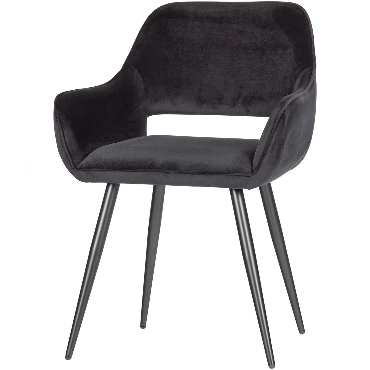 Armlehnstuhl-Set Jel Schwarz B: 60cm - Schwarz, MODERN, Textil/Metall (60/80/57cm) - Livetastic