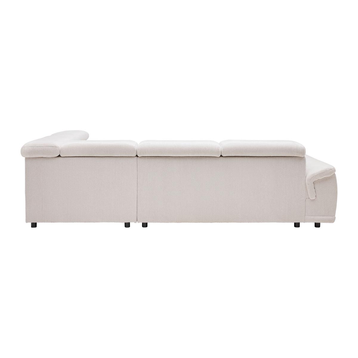 Ecksofa Gremio Rechts Grauweiß - Grauweiß/Schwarz, MODERN, Kunststoff/Textil (283/206cm) - Premium Living