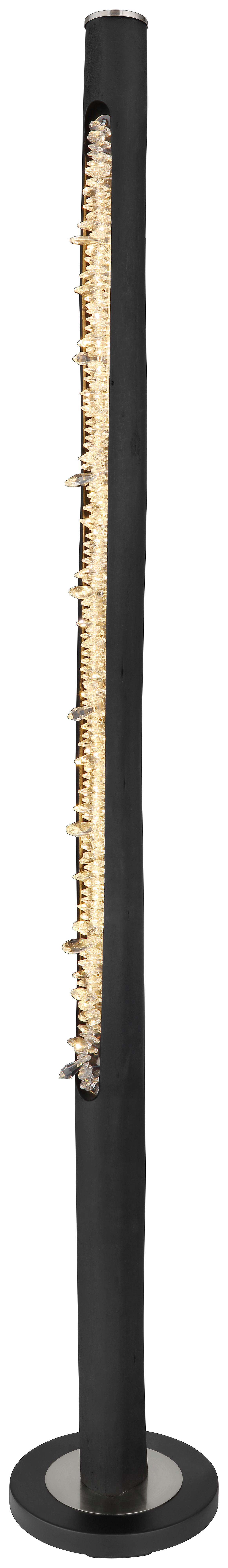 LED-STEHLEUCHTE FELICITAS - Klar/Schwarz, Design, Holz/Kunststoff (23/151cm) - Globo