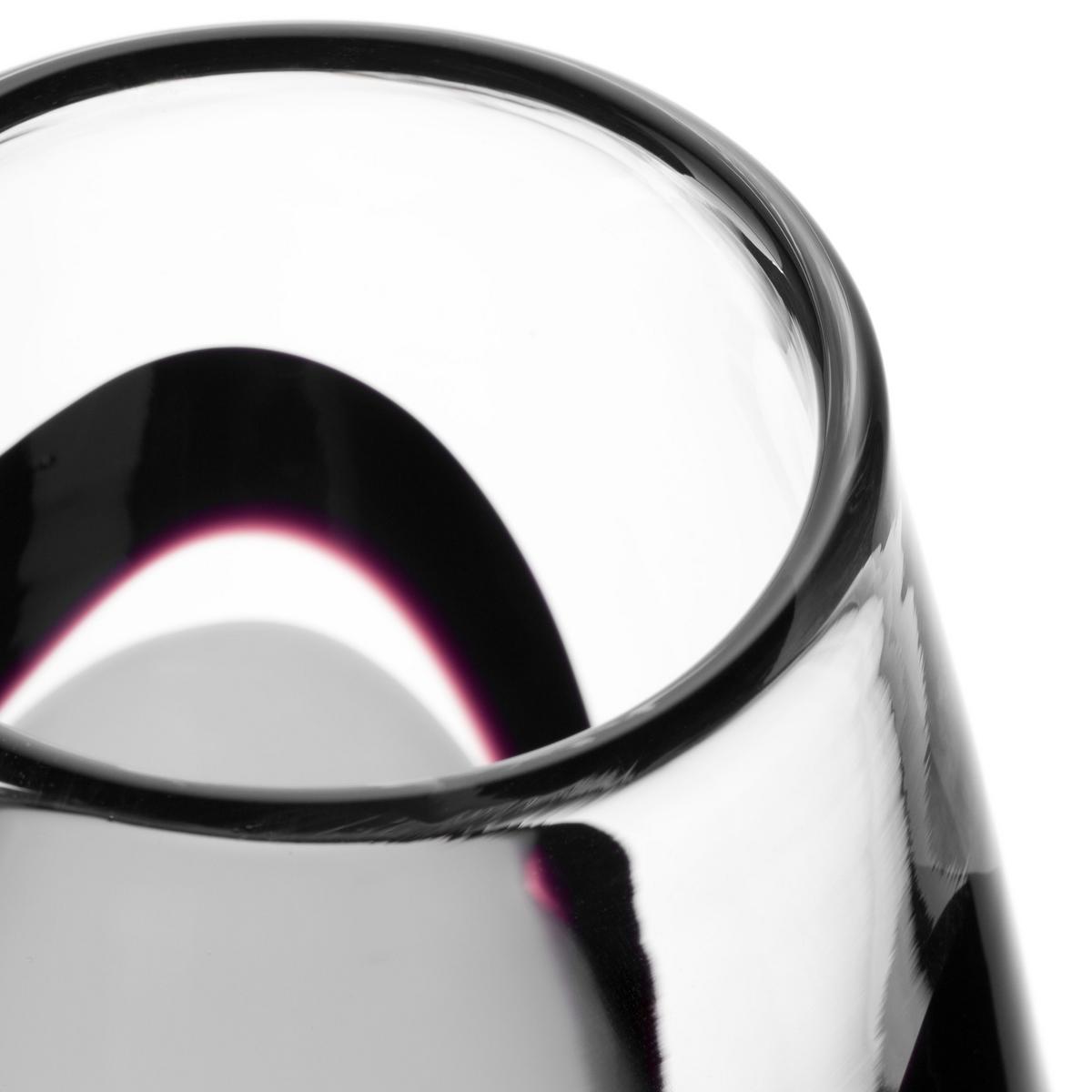 Vase Schwarz/Weiß - Klar/Schwarz, Design, Glas (17,5/37/17,5cm) - Leonardo