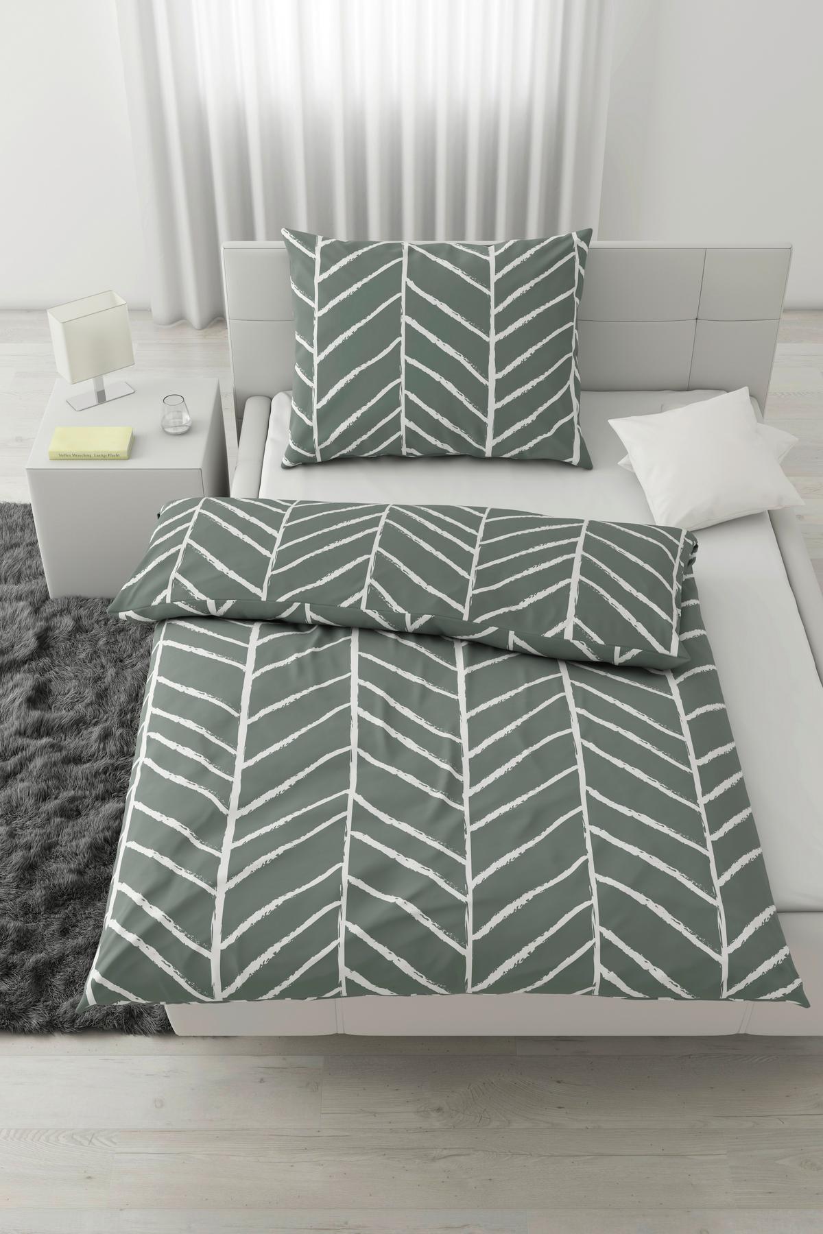 BETTWÄSCHESET MARBLE - Jadegrün, Konventionell, Textil (160/210cm) - Modern Living