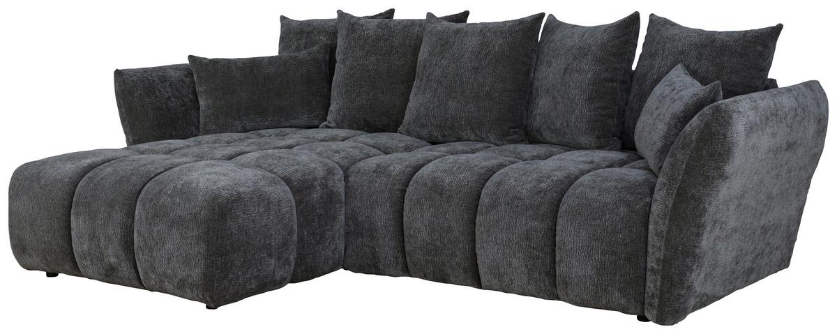 Ugaona Garnitura Cammellio - crna/grafitno siva, Moderno, tekstil (296/75-95/189cm) - Mömax