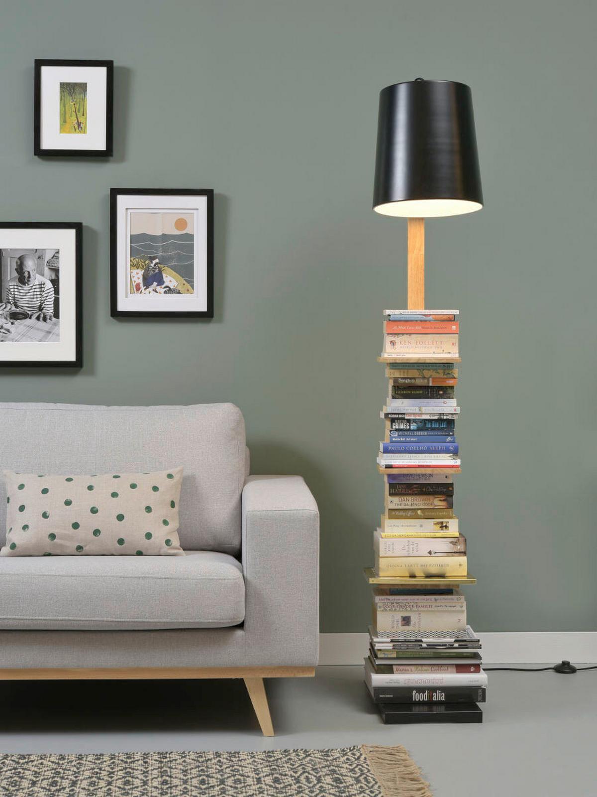 Állólámpa Cambridge/f/b - fekete, Design, fa/fém (30/168/49cm) - It's about Romi