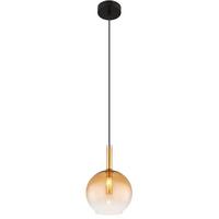 HÄNGELEUCHTE 16044H1 - Klar/Messingfarben, Design, Glas/Metall (18/120cm) - Globo