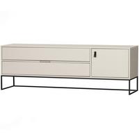 Lowboard Silas Grau B: 180cm - Schwarz/Grau, Design, Leder/Holz (180/61/44cm) - Livetastic