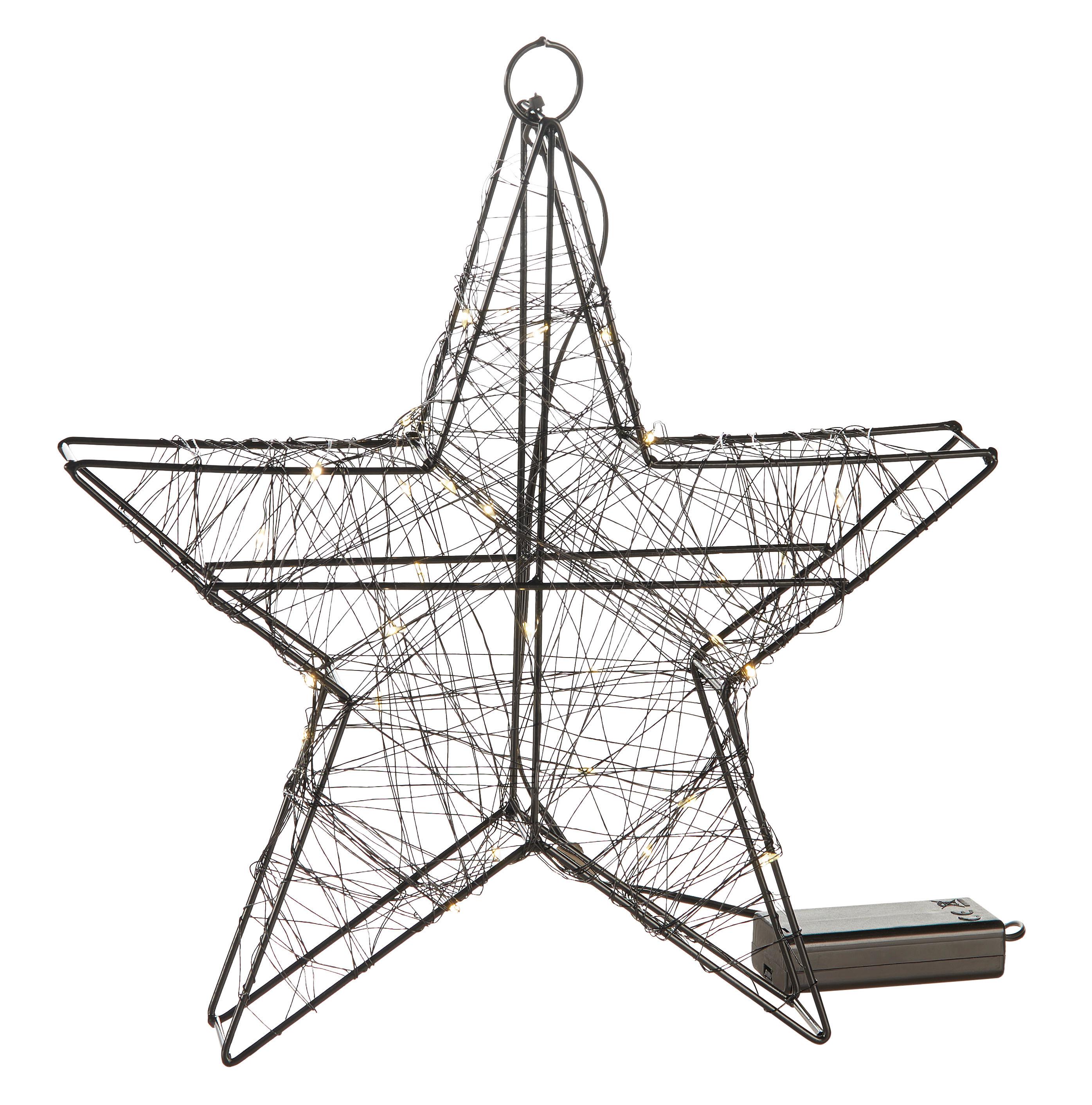 Led-díszlámpa Danica - fekete, Konventionell, fém (30/30/5cm) - Premium Living