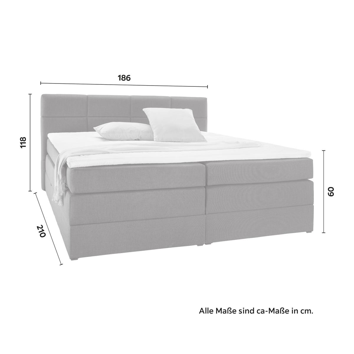 Boxspring Ágy Greta - sötétszürke, Modern, faalapú anyag/textil (180/200cm) - Bessagi Home