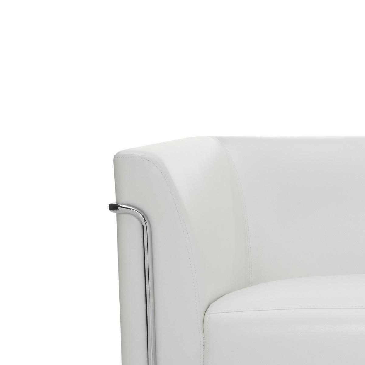 Dvosed Curacao, Bela - srebrne barve/bela, Moderno, kovina/tekstil (130/71/74cm) - MID.YOU