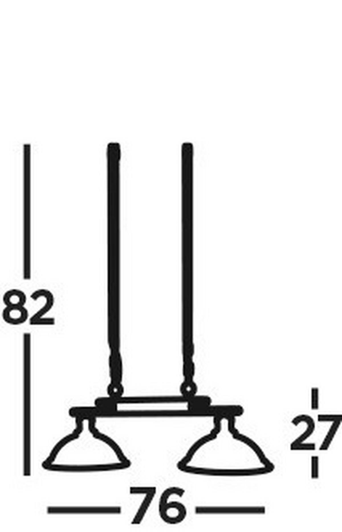 Függőlámpa 2682-2ss Bistro - ezüstszínű/fehér, Konventionell, üveg/fém (76/82/28cm)