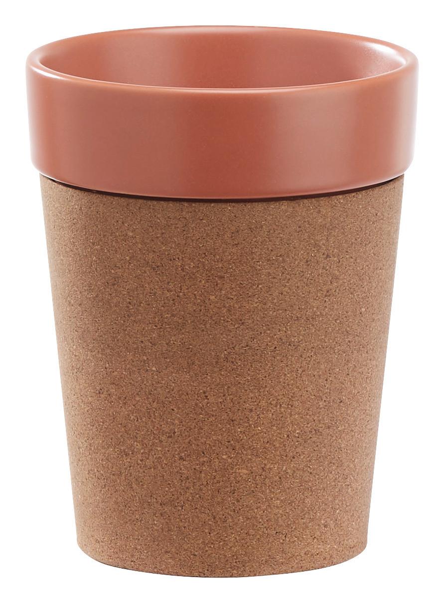 Kaffeebecher Earth Toner Ca. 250ml - Terracotta, Modern, Holz/Keramik (9/11,5cm) - Premium Living