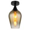 Deckenleuchte Lavus Schwarz/Goldfarben max. 40Watt - Klar/Goldfarben, Design, Glas/Metall (15/30cm) - Globo