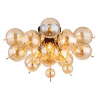 Deckenleuchte Udo Goldfarben max. 25 Watt - Goldfarben/Schwarz, Design, Glas/Metall (55/28cm) - Globo