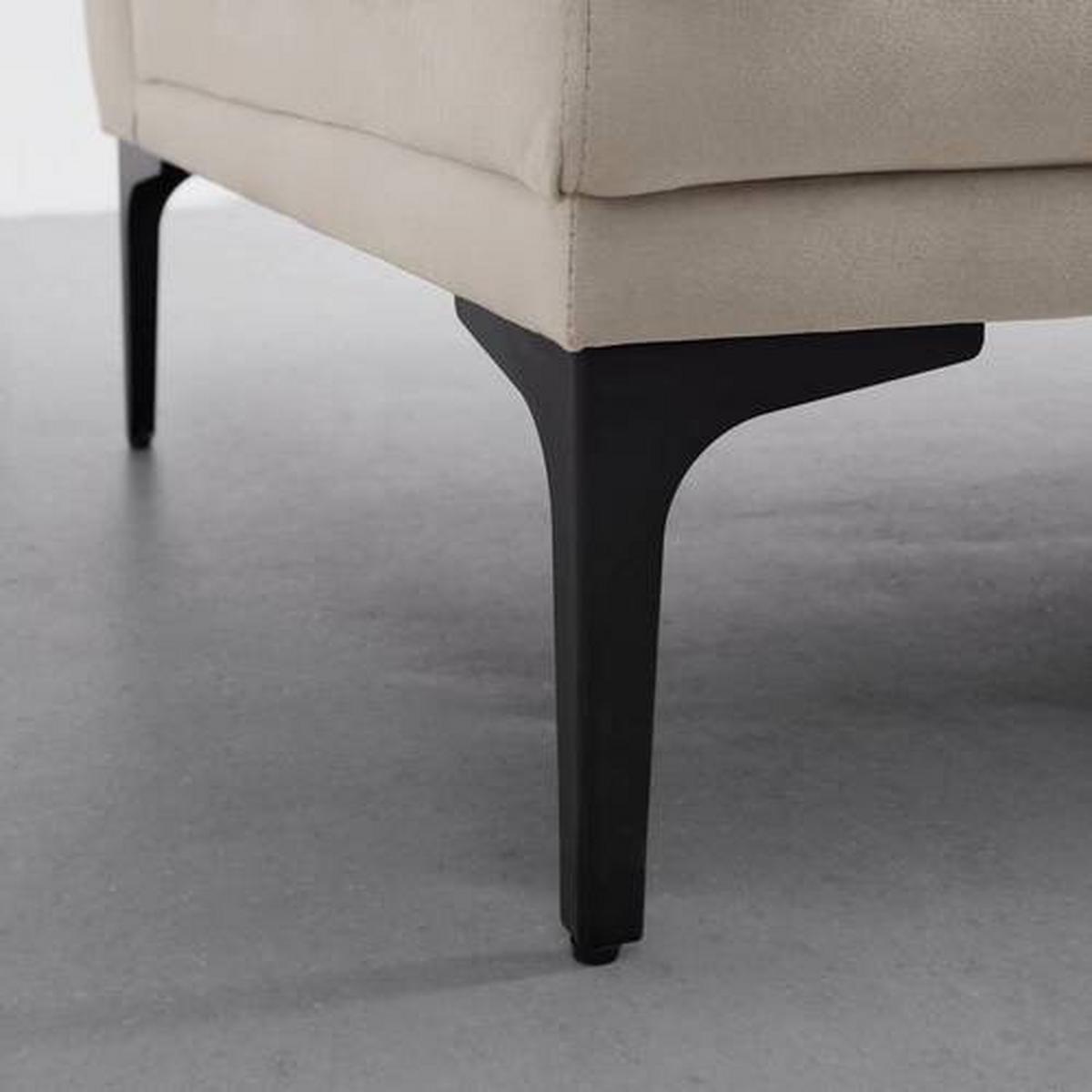 Sofa Tessa Beige Samt - Beige/Schwarz, MODERN, Textil/Metall (180,5/82,5/88,5cm) - Bessagi Home