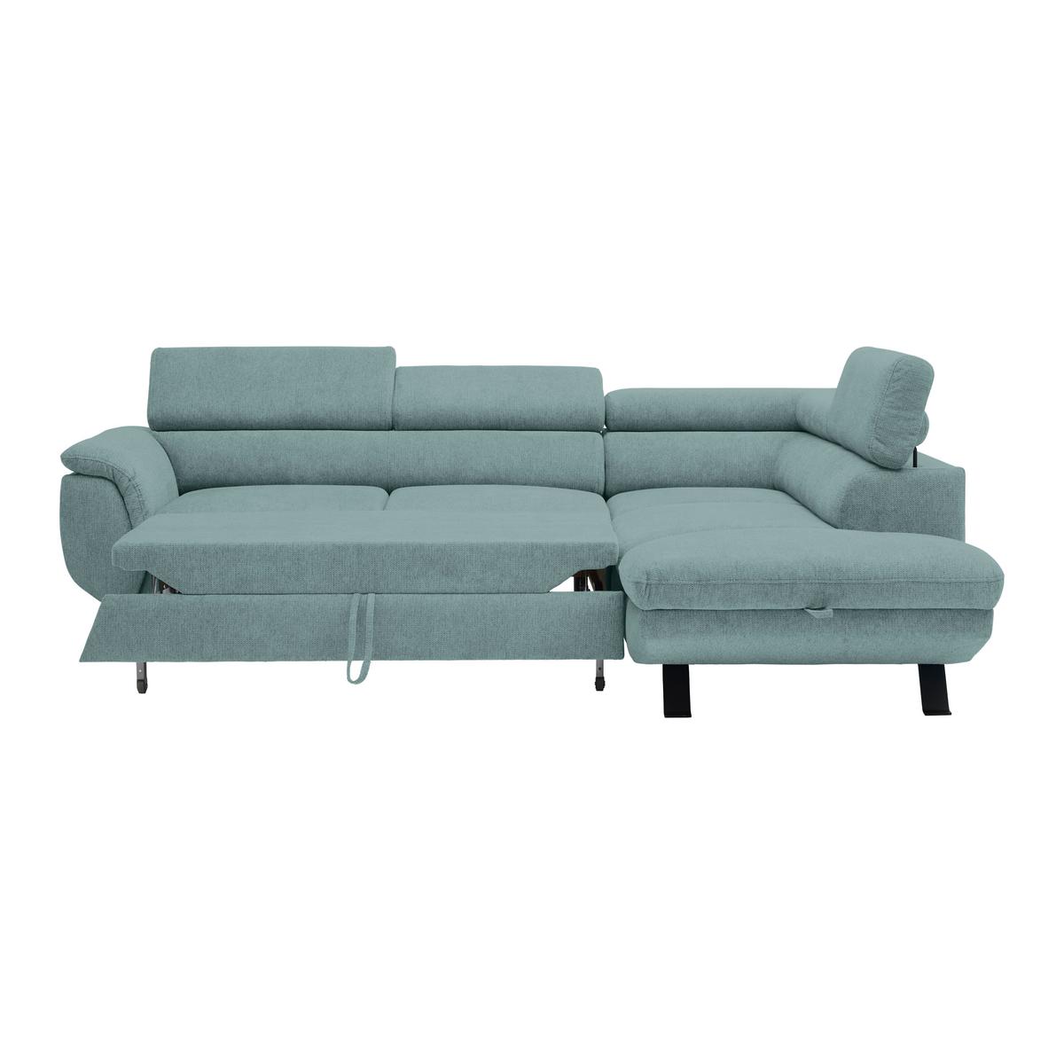 Kutna Garnitura Raven - boje petroleja/crna, Moderno, tekstil/metal (257/198cm) - Modern Living
