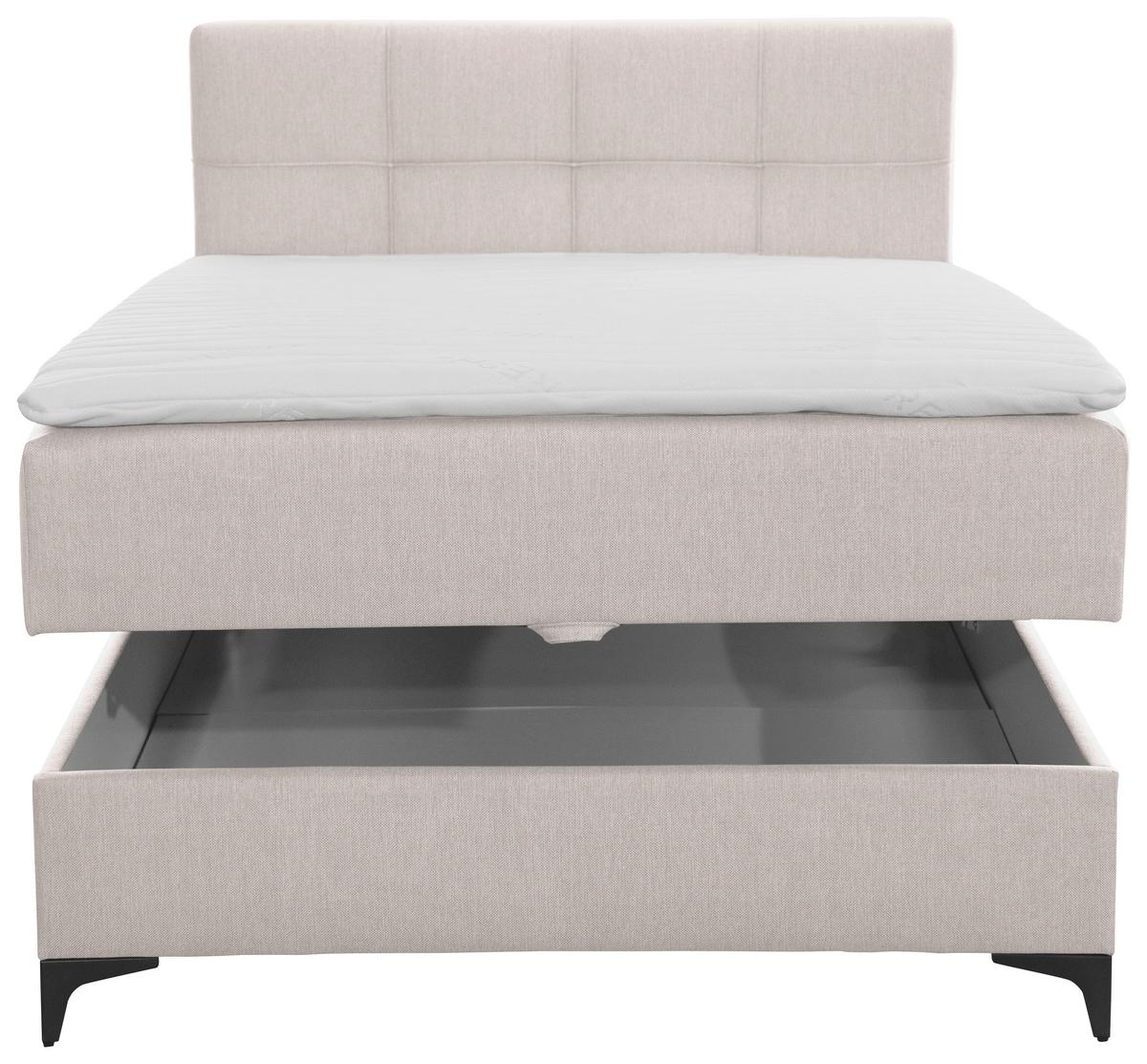 Box Krevet Freddie - bež/crna, Konvencionalno, tekstil/metal (120/200cm)