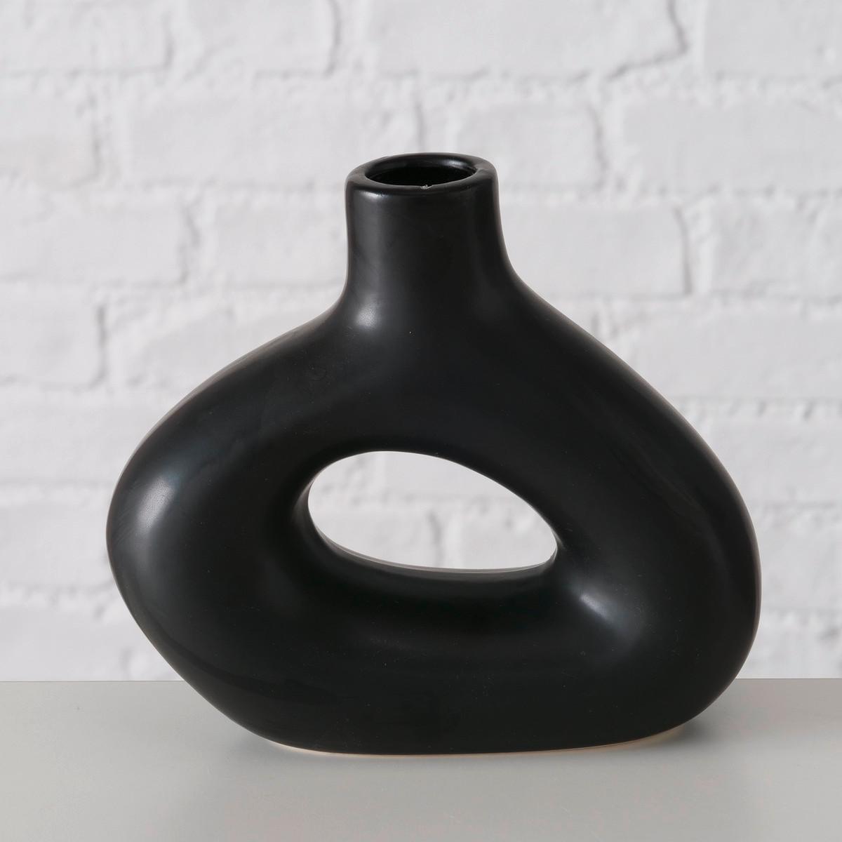 Dekor Váza Metty Ii - fekete, Modern, kerámia (6/17/16cm) - Modern Living