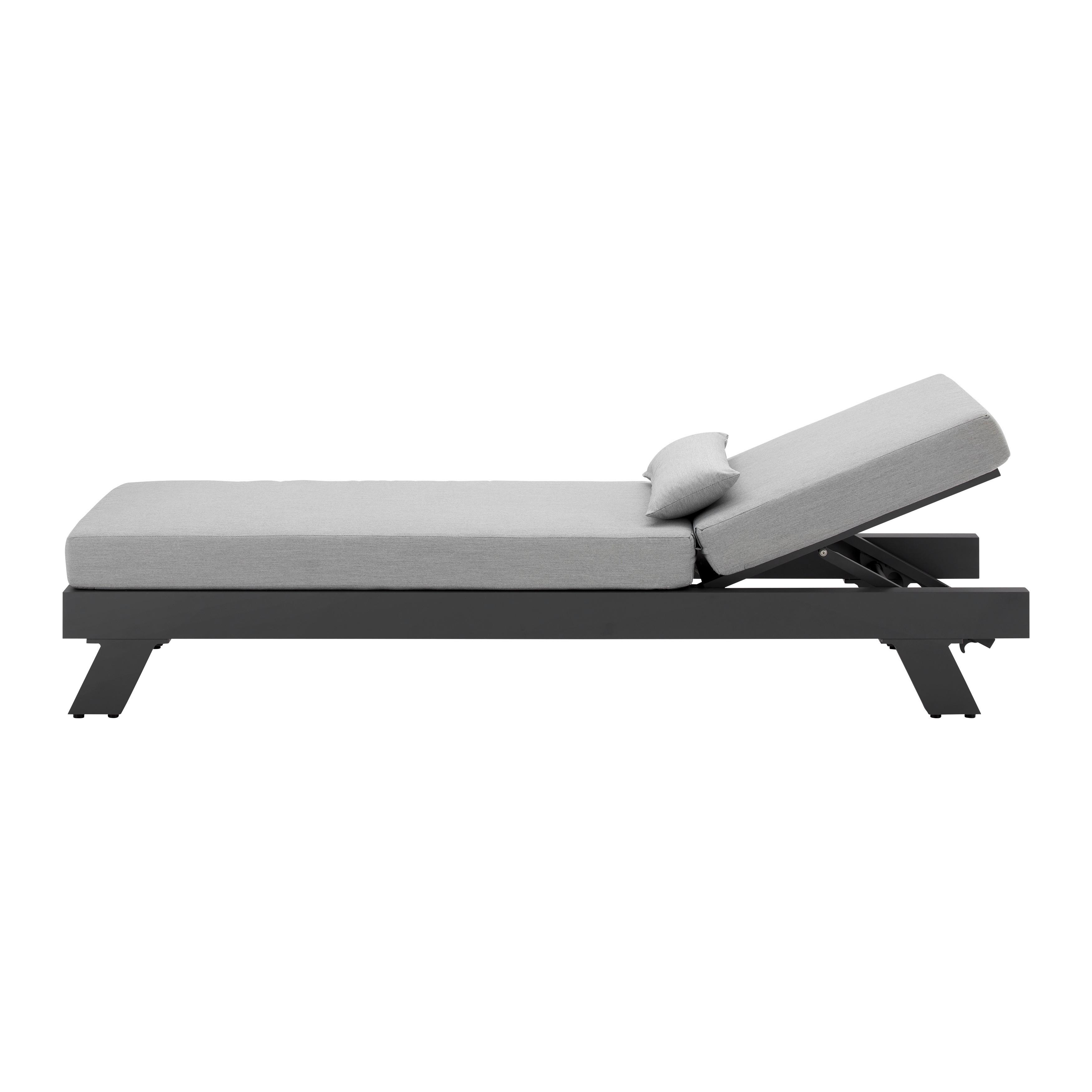 Vrtni Ležalnik Susa, Siva - siva, Moderno, kovina/tekstil (200/64/40cm) - Bessagi Garden