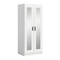 Drehtürenschrank Visby Weiß - Schwarz/Weiß, ROMANTIK / LANDHAUS, Holzwerkstoff/Kunststoff (80/195/56cm) - Livetastic