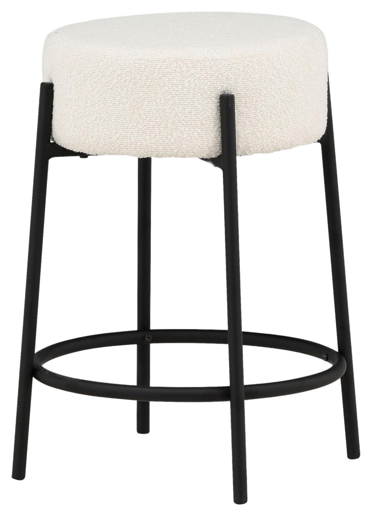 BARHOCKER TUCSON - Schwarz/Weiß, Design, Textil/Metall (50/60/50cm) - Livetastic