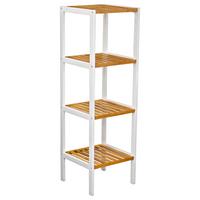 Etajeră Bambu - maro/alb, Modern, lemn/material pe bază de lemn (34/110/33cm) - Modern Living