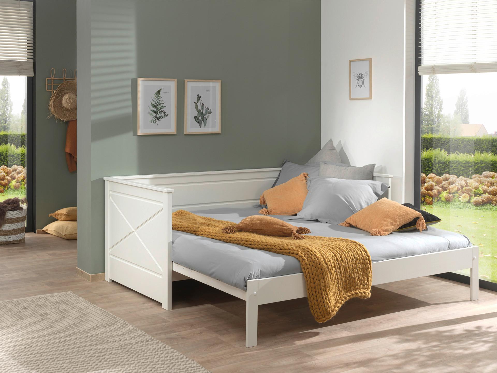 Ausziehbett "Pino", 90x200, weiß - Weiß, MODERN, Holz/Holzwerkstoff (90/200cm) - MID.YOU