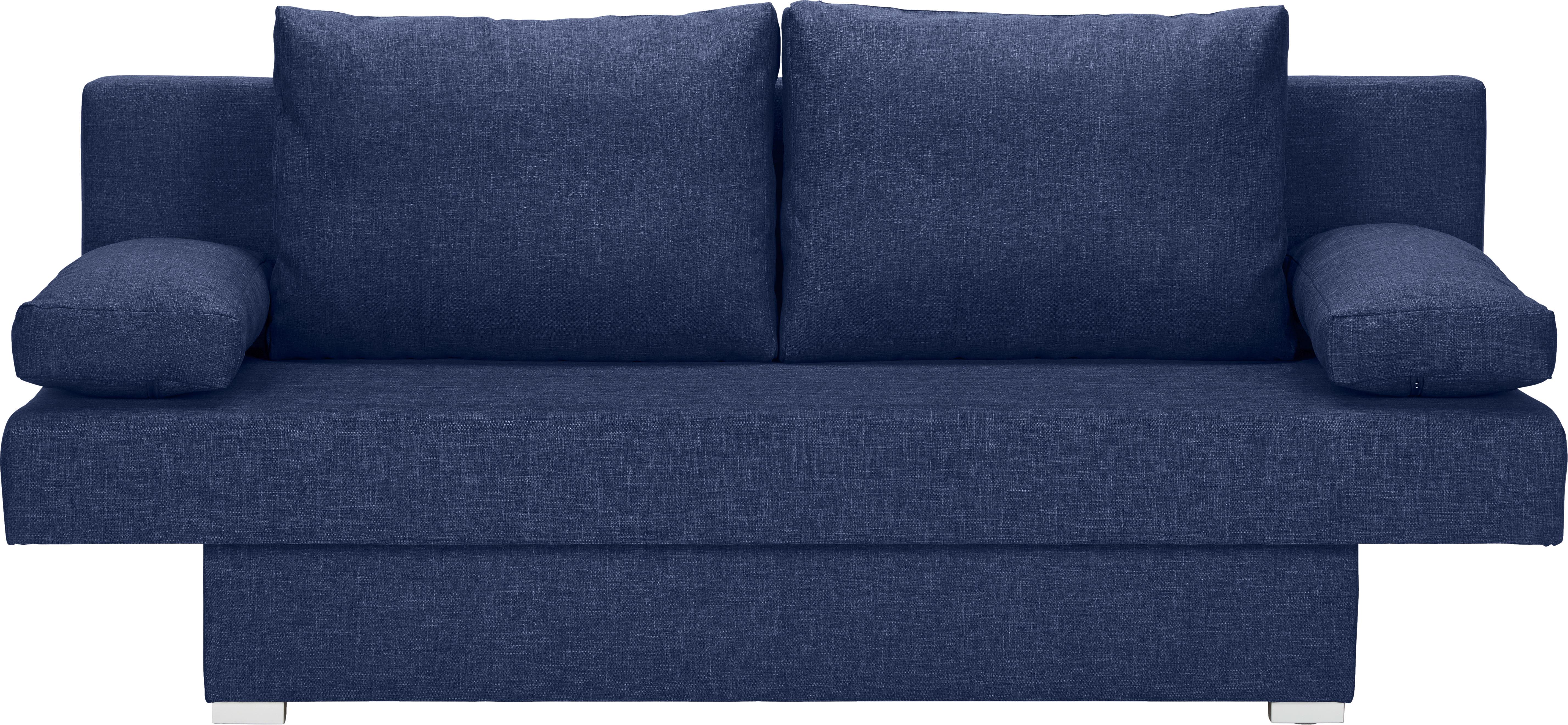 SOFA Z FUNKCJĄ SPANIA MIA - ciemnoniebieski/kolor aluminiowy, Design, tworzywo sztuczne/tkanina (190/74-86/80cm) - Carryhome