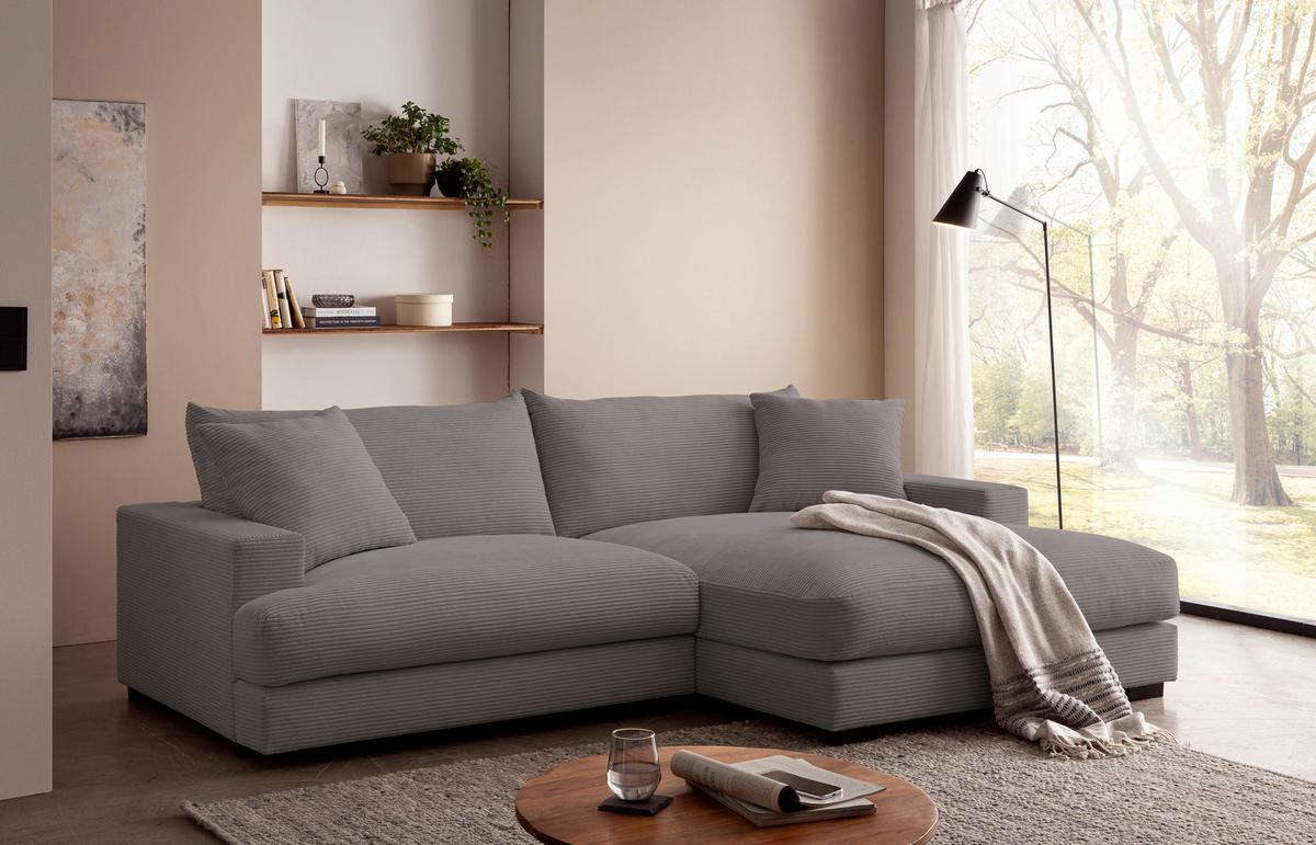 Kutna Garnitura Pelle - siva/crna, Moderno, tekstil (265/180cm) - Modern Living
