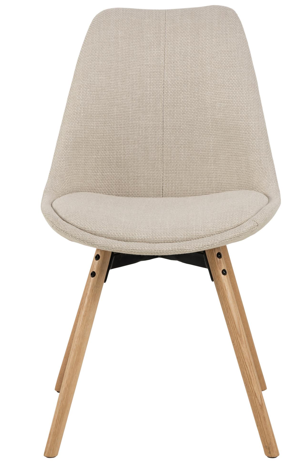 KRZESŁO ERICA - beżowy/kolor dębowy, Konventionell, tkanina/drewno (49/84/55cm) - MID.YOU