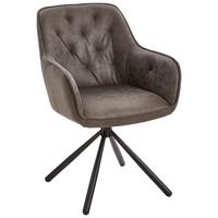 KRZESŁO Z PODŁOKIETNIKAMI GLOW - czarny/szary, Modern, metal/drewno (61/91/59cm) - Livetastic