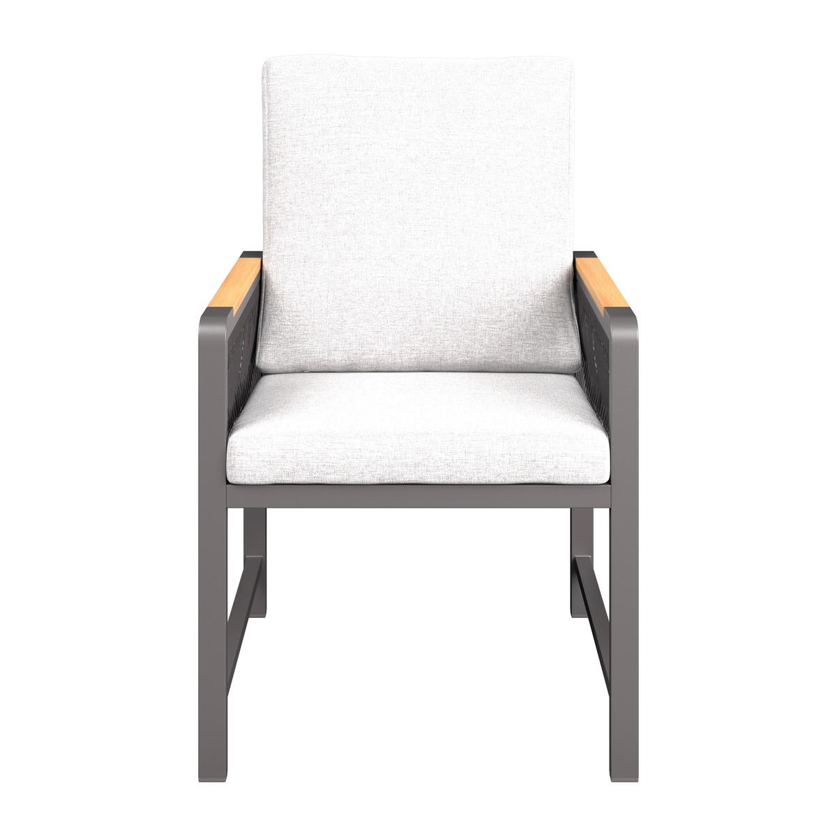 Gartentischgruppe Washington 1 Naturfarben/Grau, 5-teilig - Dunkelgrau/Naturfarben, Basics, Kunststoff/Textil (89/89/75cm)