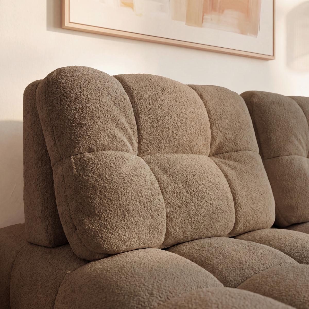 Schlafsofa Liara Webstoff Mokka - Schwarz/Mokka, MODERN, Holz/Textil (137/87/110cm) - Bessagi Home