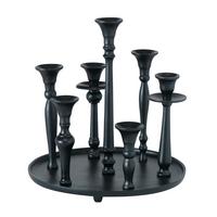 Kerzenhalter Poulina aus Aluminium in Schwarz - Schwarz, Design, Metall (29/31cm)