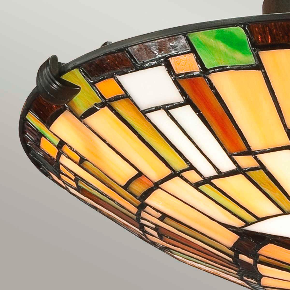 Mennyezeti Lámpa Qz-Reed-F-Vb - sötétbarna/többszínű, Konventionell, üveg/fém (14,6/42,0cm) - Elstead Lighting