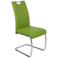 KRZESŁO NA PŁOZIE FLORA S - zielony/biały, Design, metal/tkanina (43/98/59cm) - Carryhome