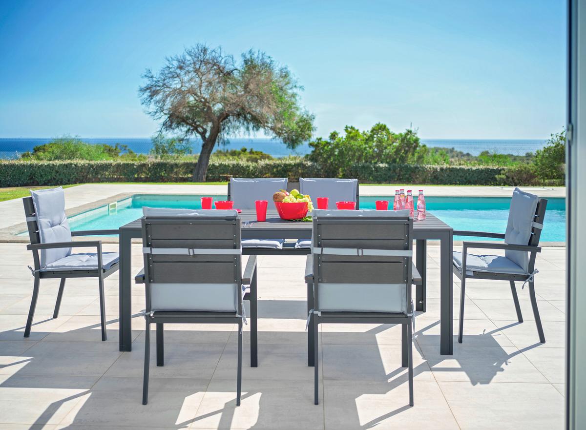 Gartenstuhl Sammy 1 in Anthrazit - Anthrazit/Grau, Kunststoff/Metall (57/90/57cm) - Mömax